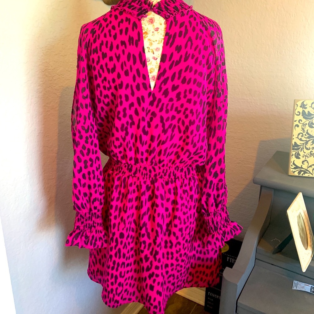 Rachel Roy Fuchsia leopard print dress